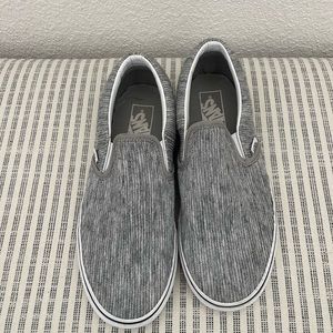 Sweater material slip on vans